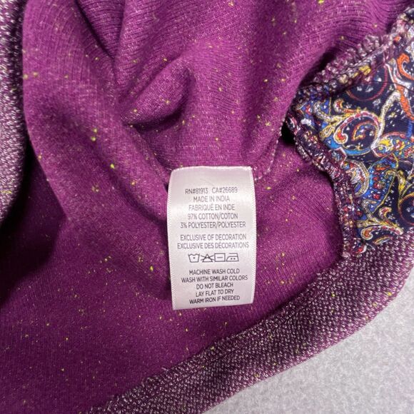 Robert Graham Sweater Mens XXL 2XL Purple 1/4 Quarter Zip Long Sleeve Pullover - Picture 10 of 10